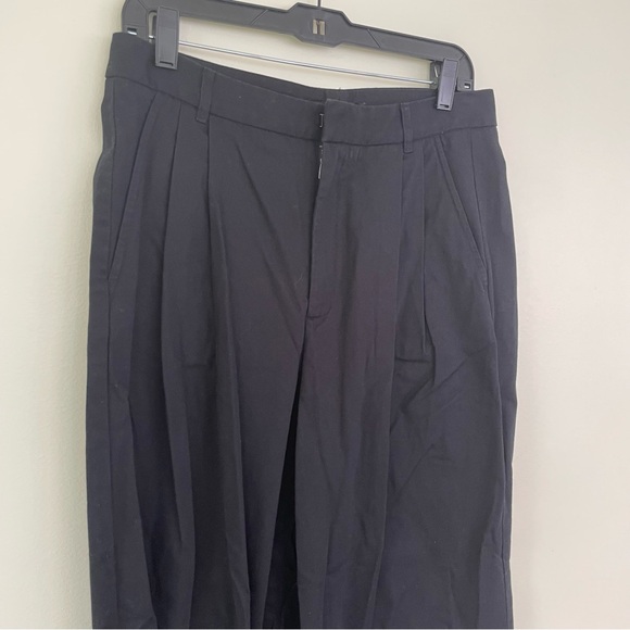 Banana Republic Explorer Nouve Wide Leg Pleated Pants Black 8 Cotton - Picture 5 of 12